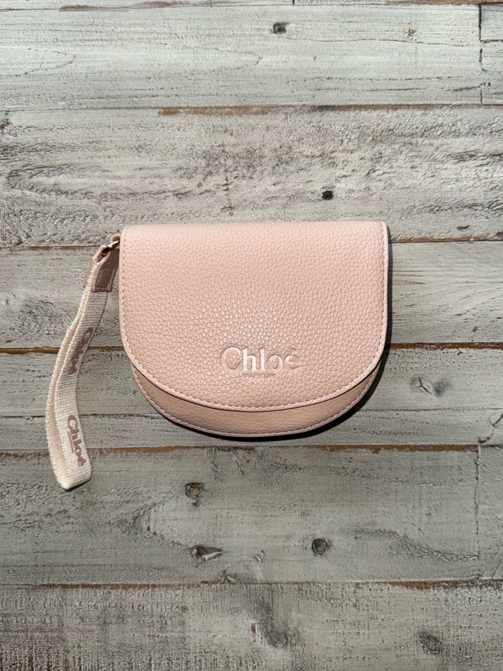 Chloe Wristlet Clutch cream / pink NWOT